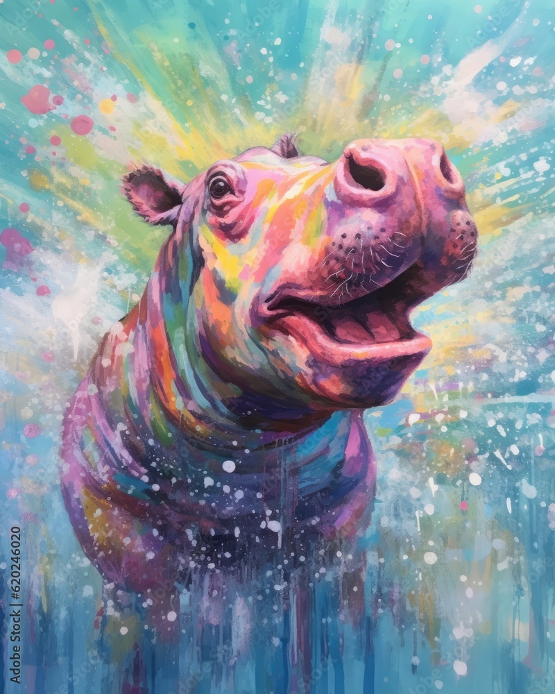 hippo form and spirit through an abstract lens. dynamic and expressive ...