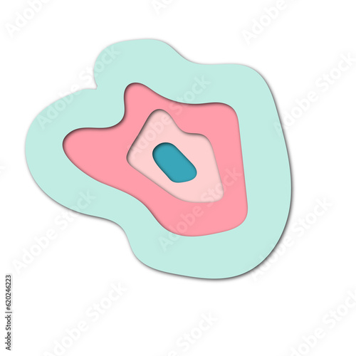 Colorful 3D Abstract Paper Cut Doodle Art