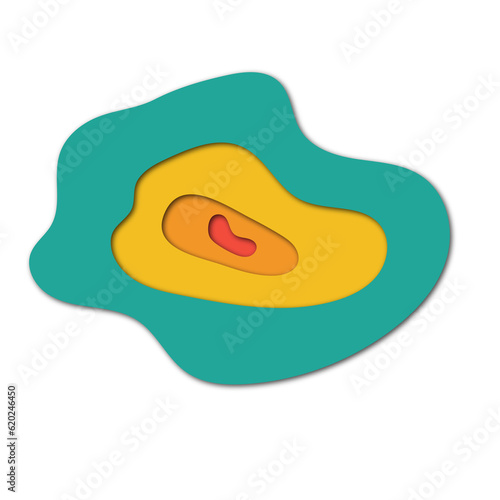 Colorful 3D Abstract Paper Cut Doodle Art