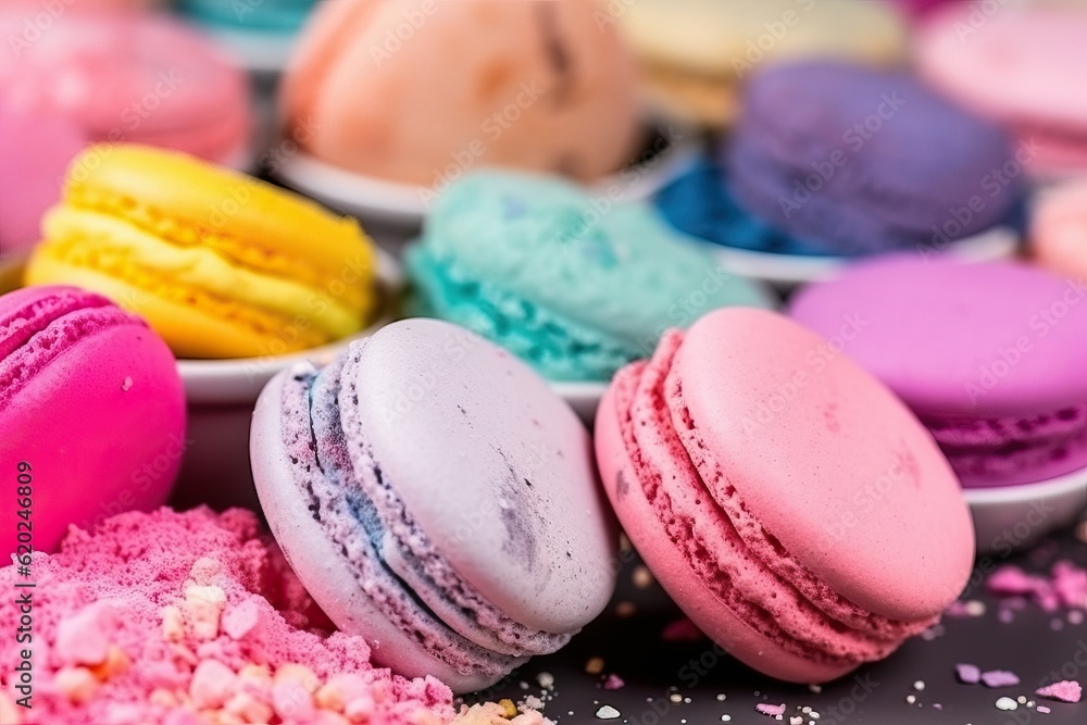 Macaron, Rainbow-colorful sweet (Ai generated) Macaron, Rainbow-colorful sweet (Ai generated)