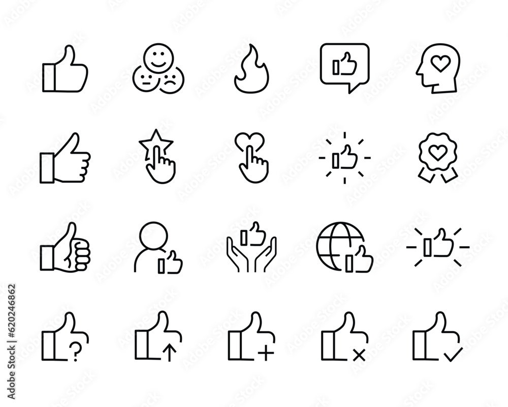 Fototapeta premium Testimonials, Feedback, User Experience, customer relationship management, Review line icons set, editable stroke isolated on white, vector outline illustration, symbol logo design style