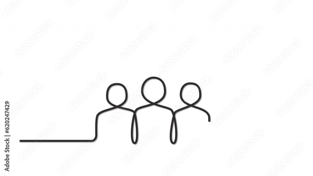 People, group, team, men outline self drawing animation. Society concept. People, group, team, men outline self drawing animation. Society concept.