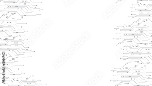 Abstract Technology Circuit board background. Grey white Abstract technology background. Digital technology with plexus background and space for your text