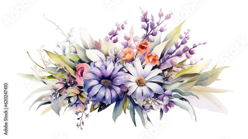 Isolated PNG cutout of a Watercolor floral bouquet illustration, Generative ai © Deep Ai Generation