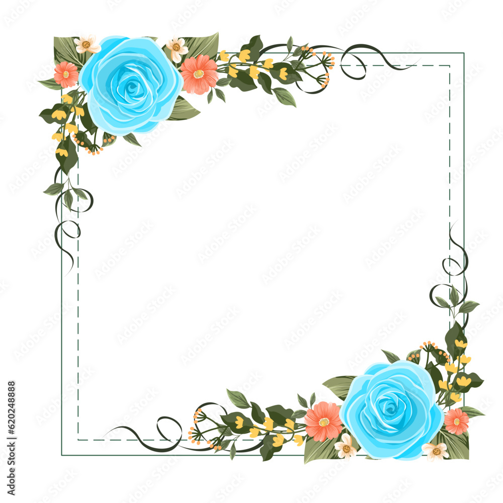 flower rose vector with square for background, texture, wrapper pattern, frame or border , greeting card flower rose vector with square for background, texture, wrapper pattern, frame or border , greeting card