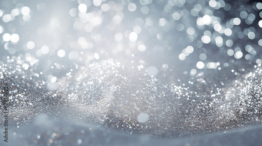 Christmas background with snowflakes and bokeh glitter effect with room for copy. AI generative art. Christmas background with snowflakes and bokeh glitter effect with room for copy. AI generative art.