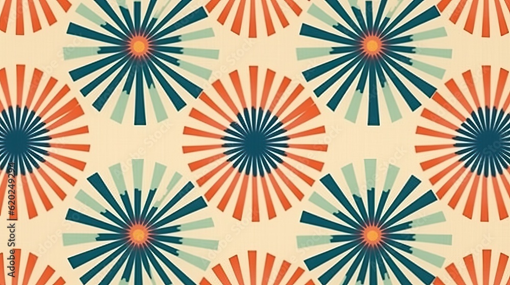 Retro Sunburst vintage pattern, illustration art background