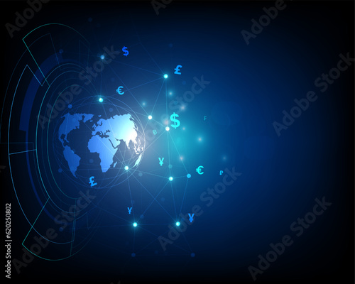 Currency exchange money abstract background