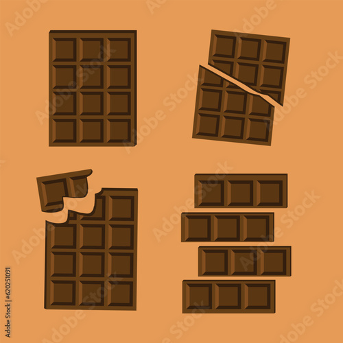 chocolate bar vector template with various shapes