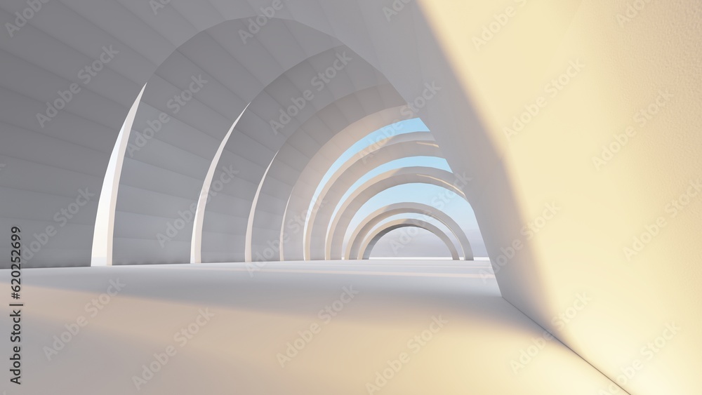 Abstract architecture background arched interior 3d render Abstract architecture background arched interior 3d render