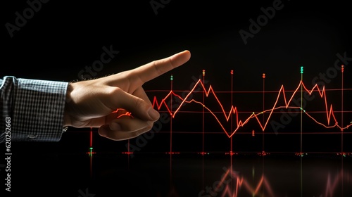 Business man hand drawing a graph, representing business growth
