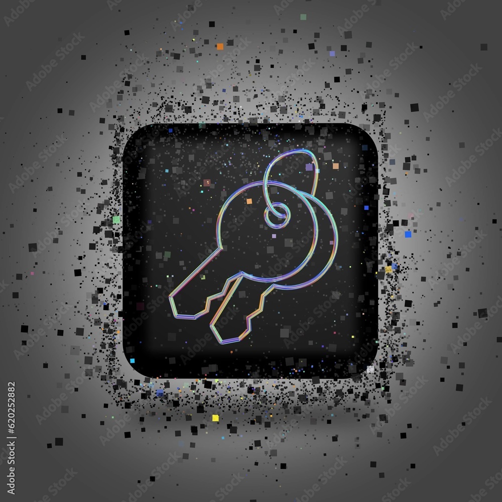 Stock-illustrationen The key icon. A square 3d symbol in the form of a ...