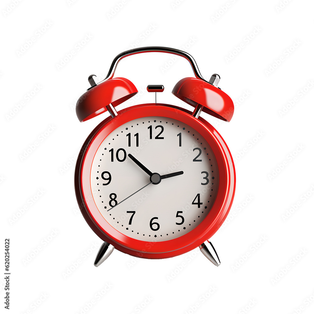 3D of Plastic Alarm Clock on Transparent Background 3D of Plastic Alarm Clock on Transparent Background