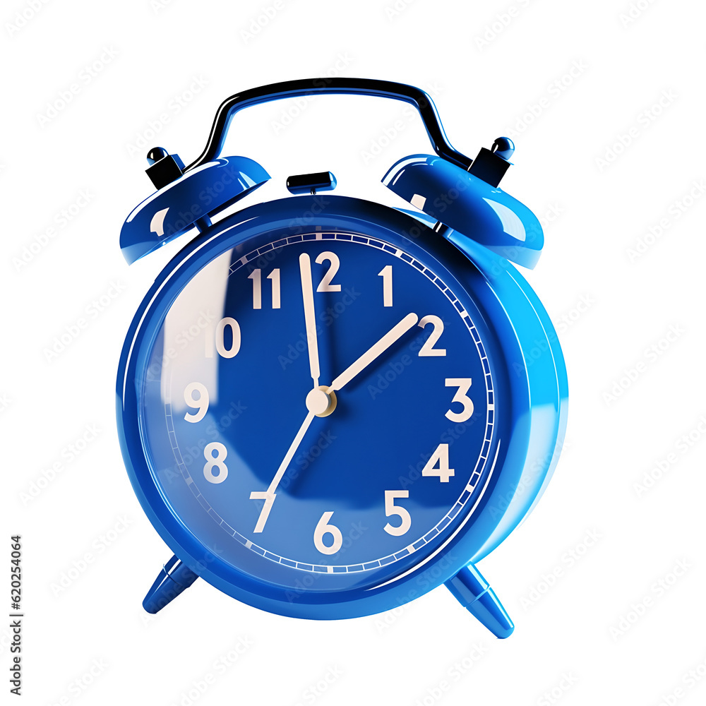 3D of Plastic Alarm Clock on Transparent Background 3D of Plastic Alarm Clock on Transparent Background