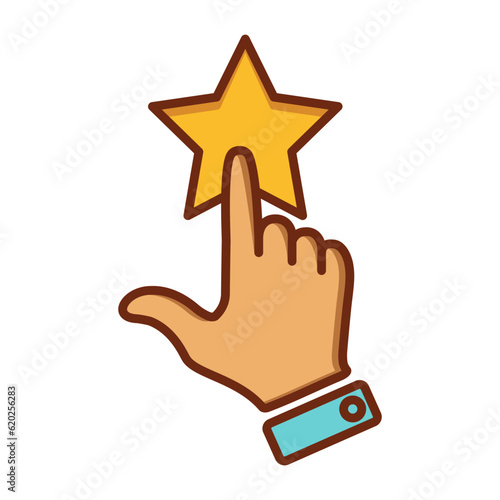 hand gesture give review rating and feedback, star, heart