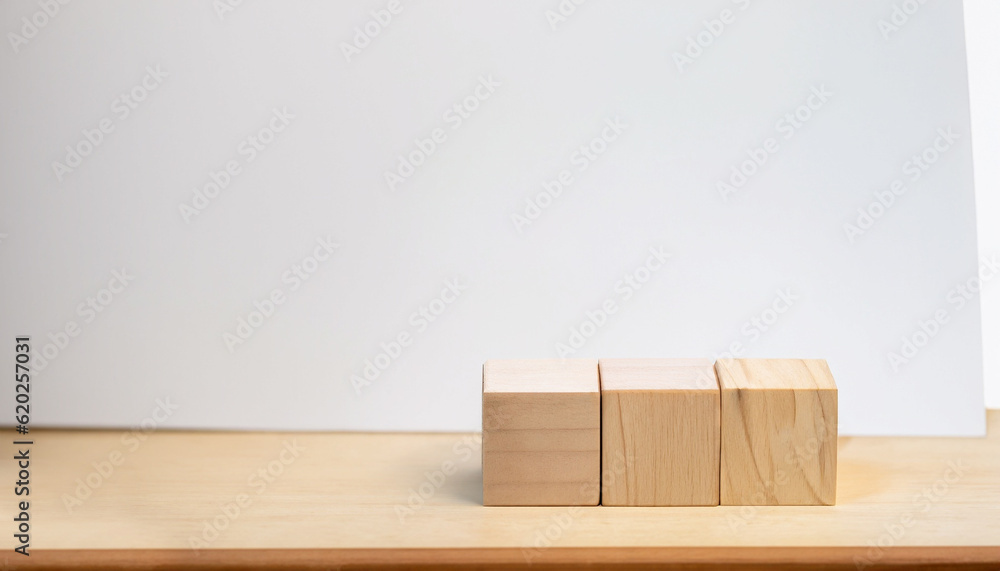 business concept on table side view wooden cubes business concept on table side view wooden cubes