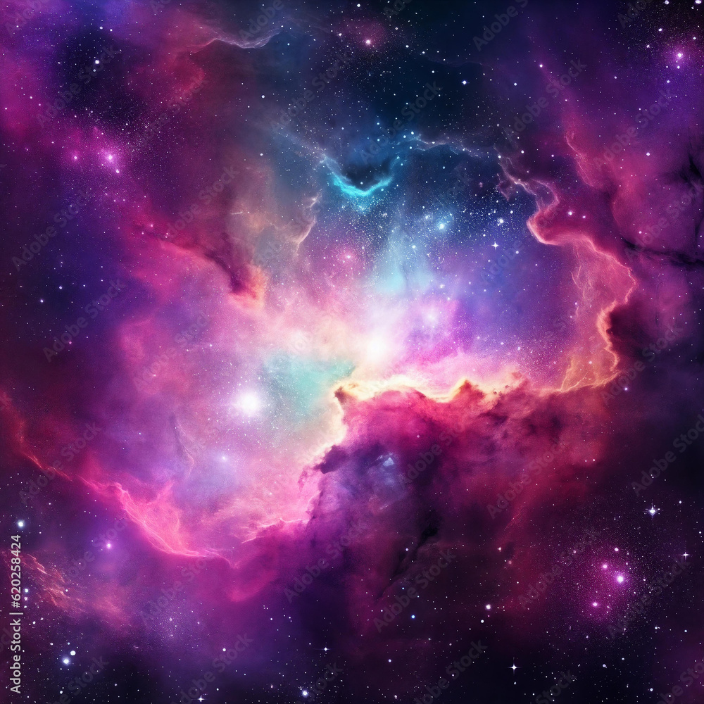 Fototapeta premium Outer space with a cosmic nebula.. AI Generative