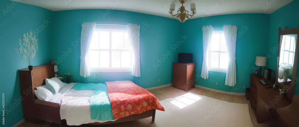 A Bed Room With A Neatly Made Bed And A Dresser A Bed Room With A Neatly Made Bed And A Dresser