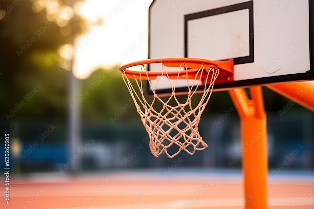 Basketball hoop and net, Street basketball (Ai generated)