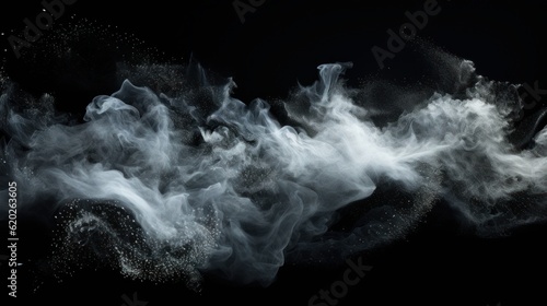 White smoke on black cackground
