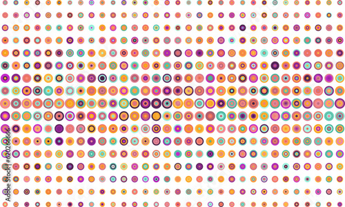 Abstract background with dots or circles in multi colours.