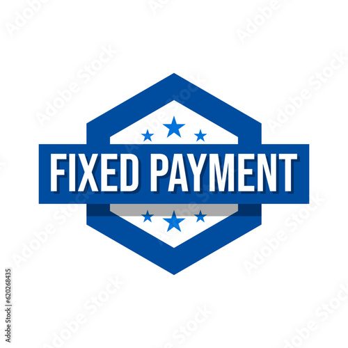 Fixed payment money deposit icon label badge design vector
