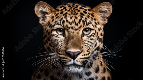 Portrait of an Amur leopard close up. Rare animal. Save Amur leopard. Ai generated © Magiurg
