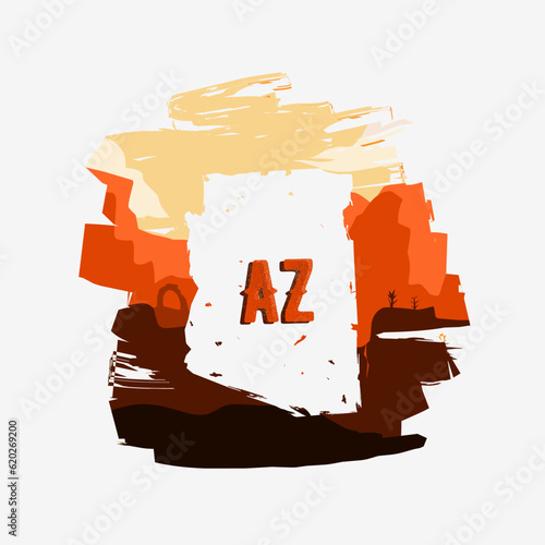 arizona desert, rock mountain, canyon scenery perfect for your t-shirt design, print, etc