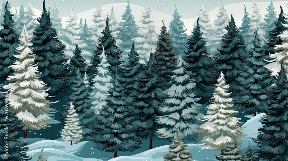Obraz premium Tree pines forest backgorund