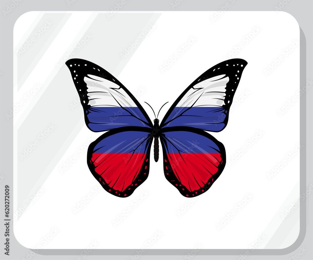 Obraz premium Russia Butterfly Flag Pride Icon 