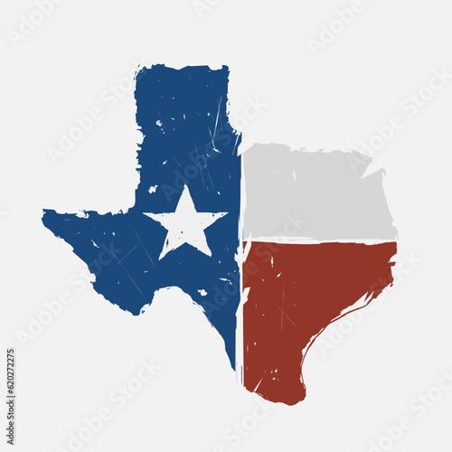 texas country map in vintage, rustic, grunge style 