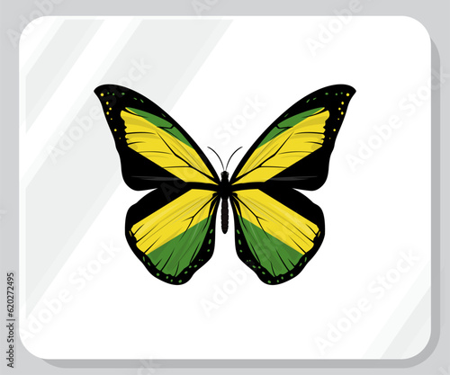 Jamaica Butterfly Flag Pride Icon
