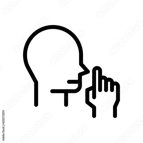 keep quiet line icon illustration vector graphic. Simple element illustration vector graphic, suitable for app, websites, and presentations isolated on white background