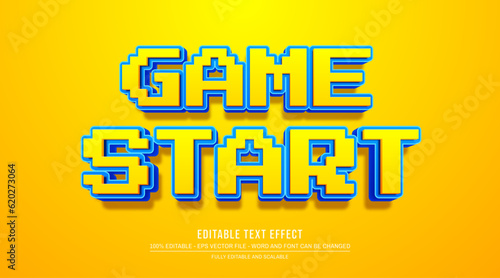 Editable text effect game start