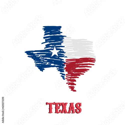 vector of texas in line sketch vintage style, perfect for print, t-shirt design 