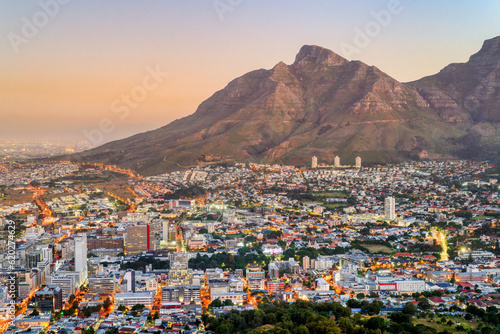 Sunset over Cape Town city photo