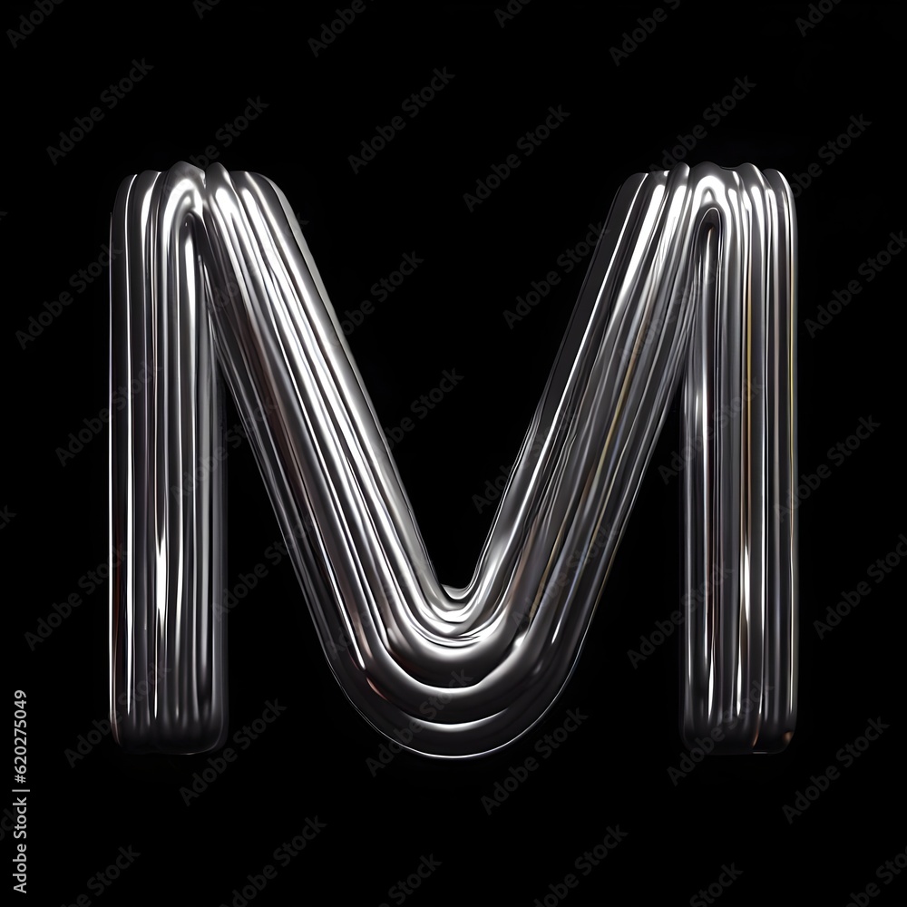 3d typography of the letter M with black background Generative AI Stock ...