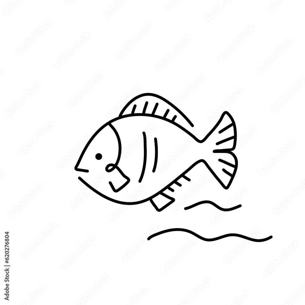 Fish modern line design style icons Fish modern line design style icons