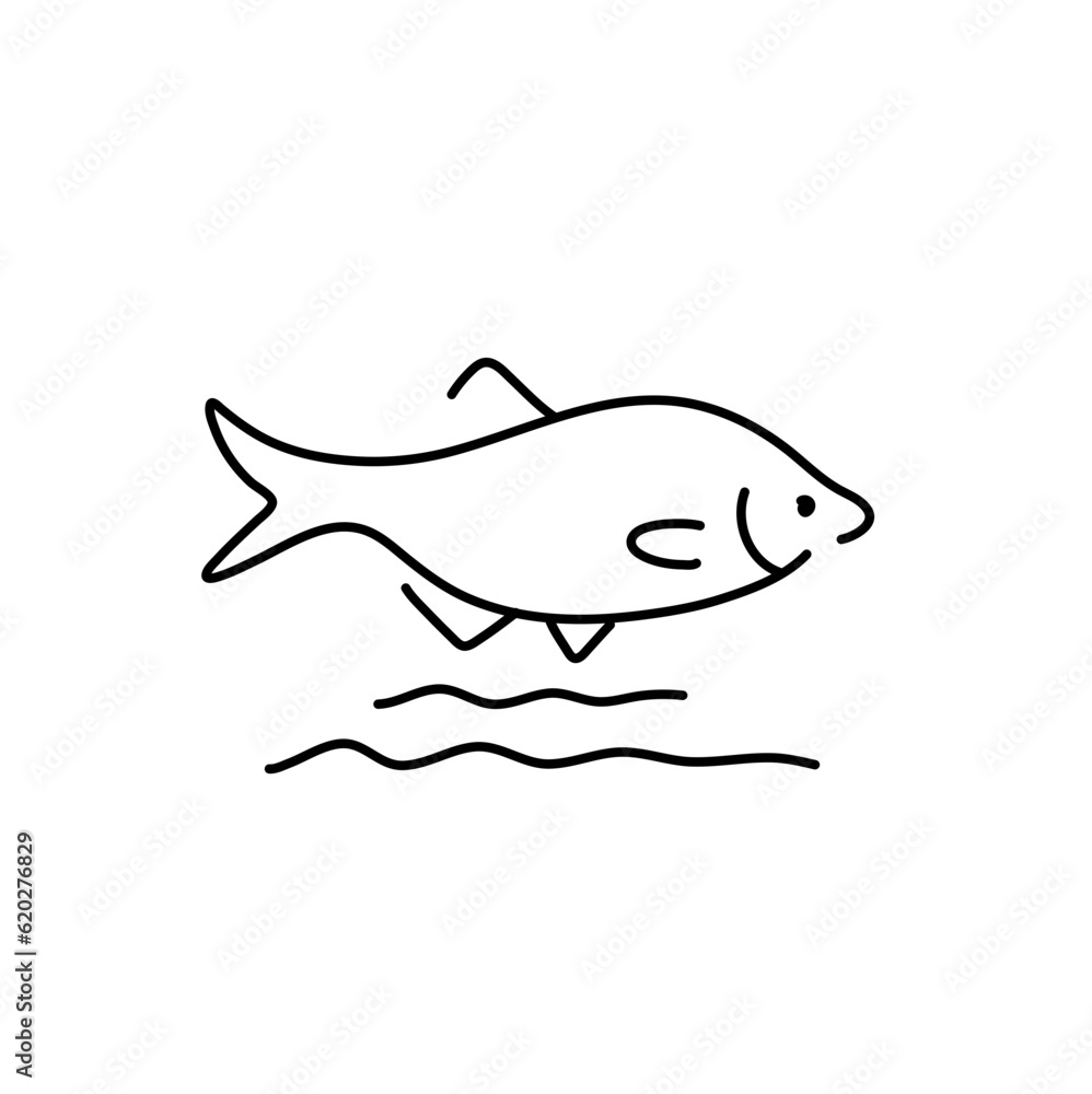 Fish modern line design style icons Fish modern line design style icons