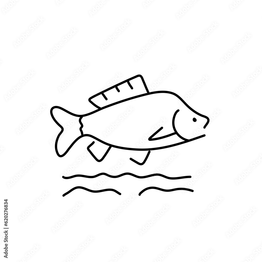 Fish modern line design style icons Fish modern line design style icons