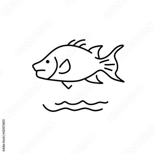 Fish modern line design style icons