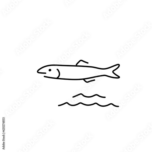 Fish modern line design style icons