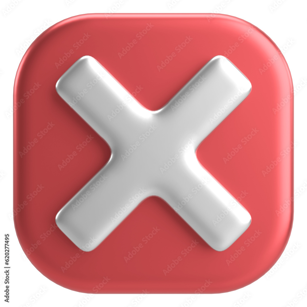 3D close button. Cross sign. 3D illustration. 3D close button. Cross sign. 3D illustration.