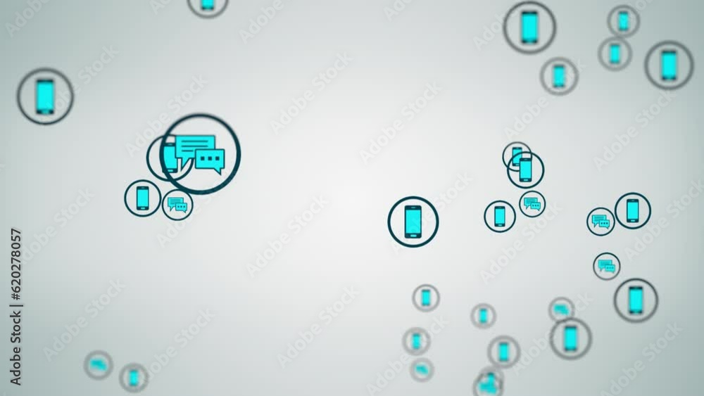 Mobile chatting background. Text messages and smartphones, people communicating with chatbots Mobile chatting background. Text messages and smartphones, people communicating with chatbots