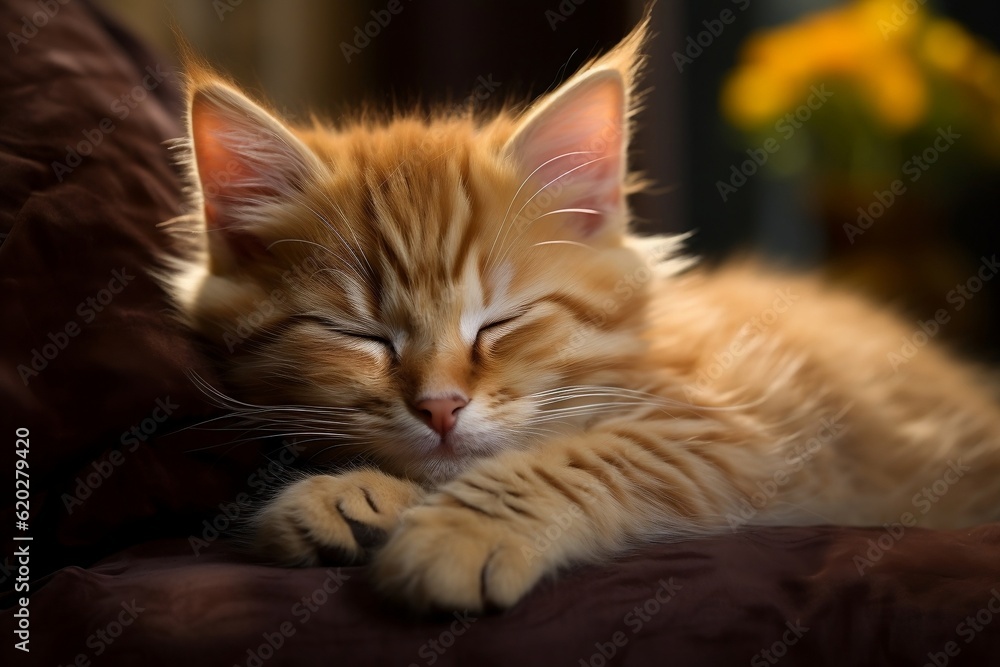 Adorable Fluffy Kitten Portrait of Cuteness. Generative AI