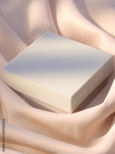 jewelry product  stand_cosmetic display_podium on soft fabric