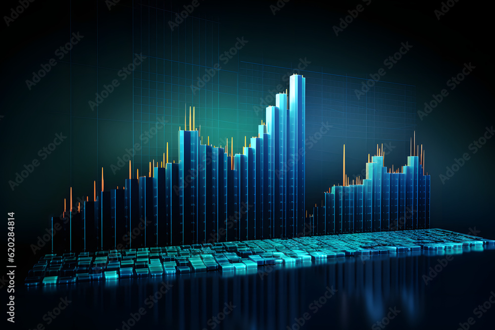 business market chart graph 3d