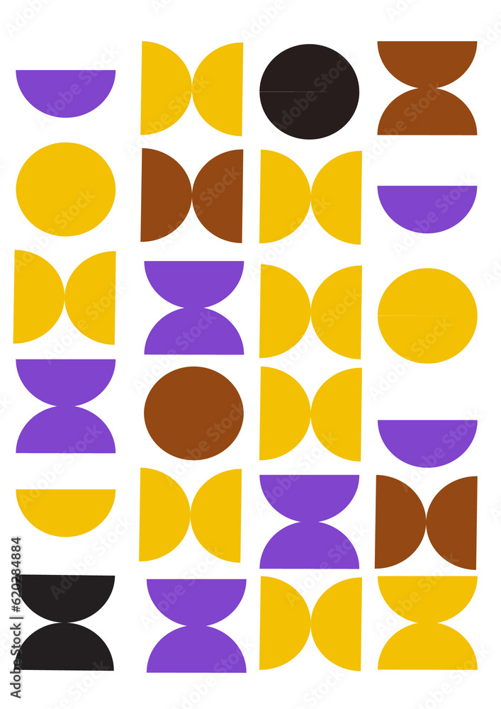 Trendy abstract Bauhaus geometric pattern, vector background. Geometry abstract print design. Op art, neo geometry, bauhaus.