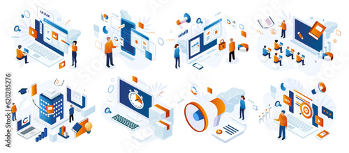 illustration template communication, marketing, internet seo