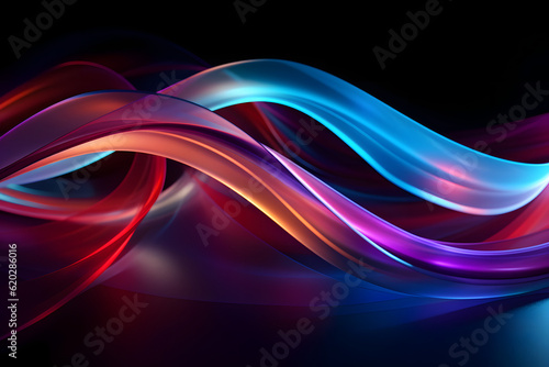 colored cloudy rainbow energy waves on a black background wallpaper